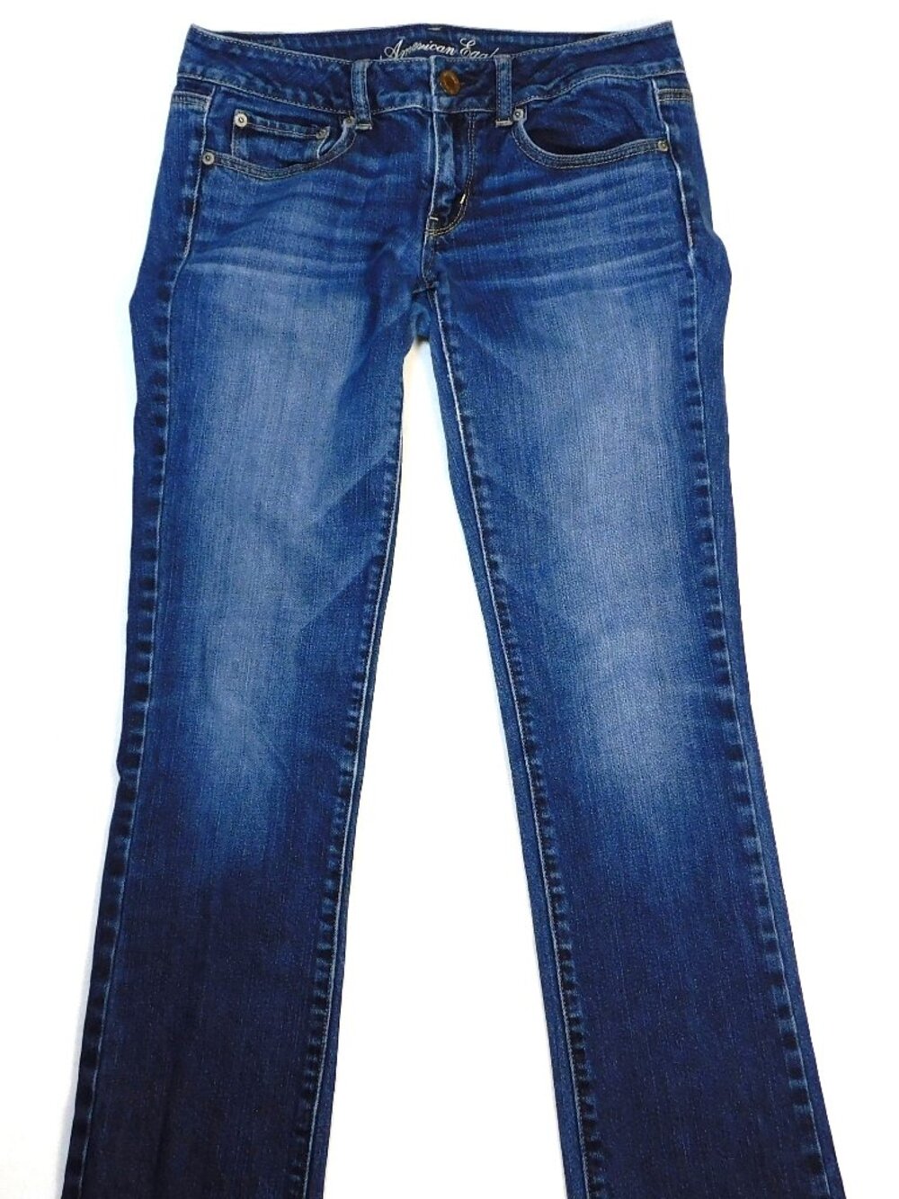 American Eagle Women’s  Size 6  Long Straight Dark Wash Stretch Blue Denim Pants